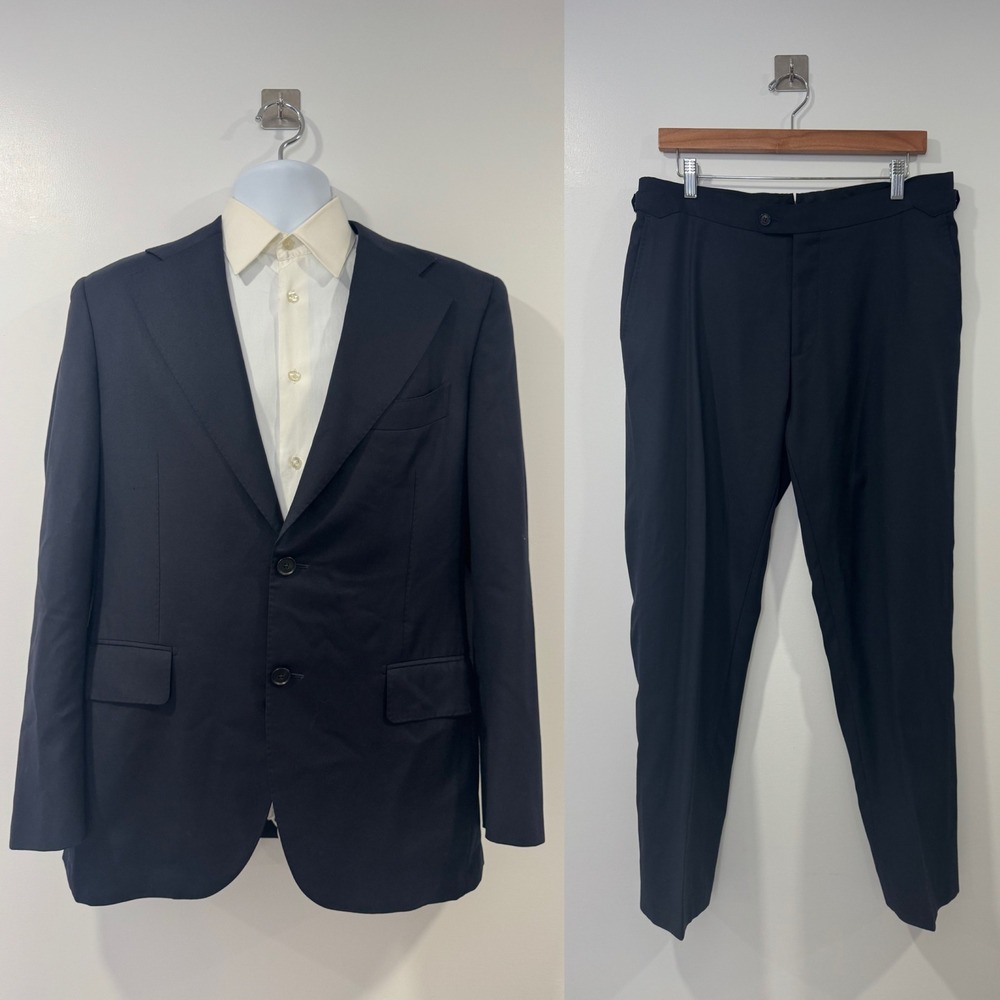 Suitsupply Men Navy Suit La Spalla Vitale Barberis Canonico 40S Custom Made